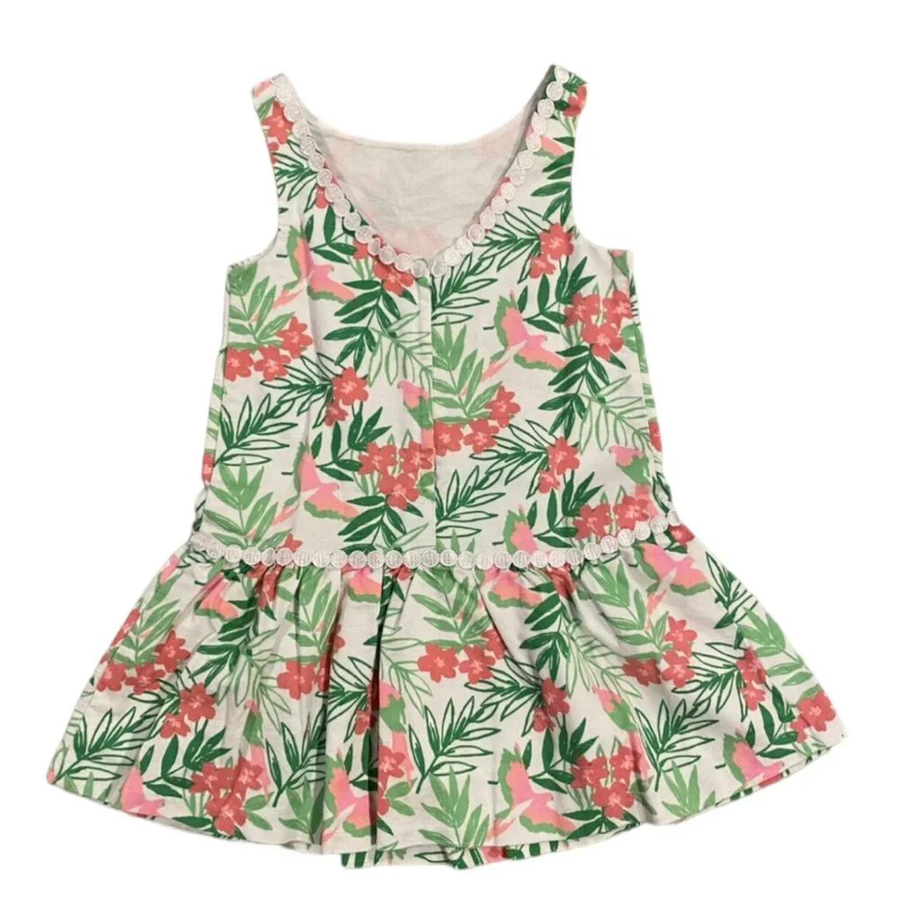 Janie and Jack Sz 3 Tropical Macaw Birds & Flowers Dress